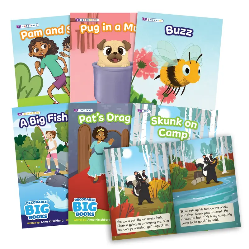 Beanstalk Books Decodable Big Books – 6-Piece Fiction Set for Early Readers