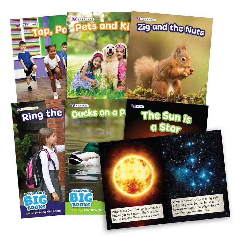 Beanstalk Books Decodable Non-Fiction Big Book Set – 6-Pack for Early Readers