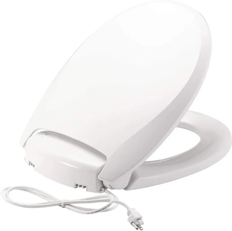 Bemis Radiance Heated Nightlight Toilet Seat – Round Slow-Close Design, Adjustable Fit, Long-Lasting Plastic, White Finish