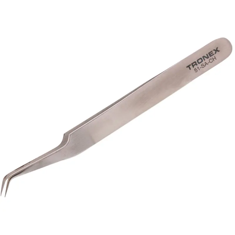 Bent Ultra-Fine Stainless Steel Tweezers – Tronex 51 SS