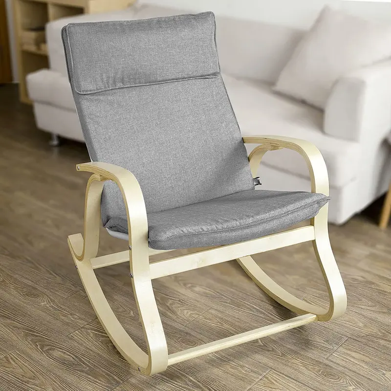 Bentwood Rocking Accent Chair – Ergonomic Wooden Lounge Seat with Smooth Gliding Motion