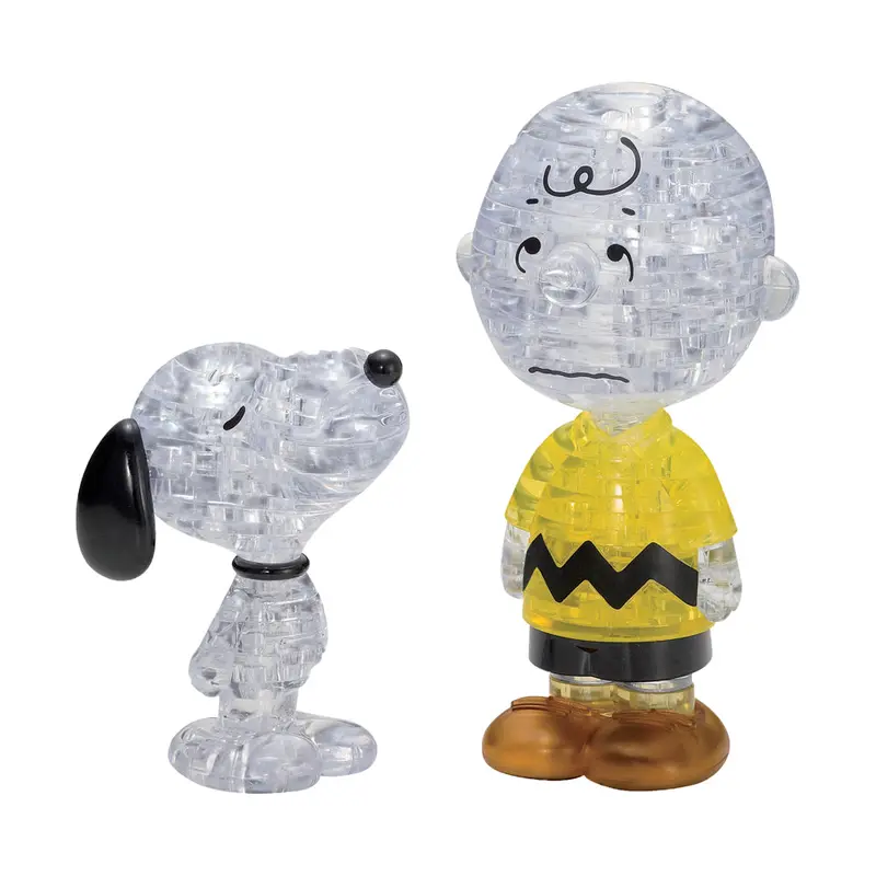 BePuzzled Peanuts Snoopy & Charlie Brown 3D Crystal Puzzle – 77-Piece Transparent Challenge