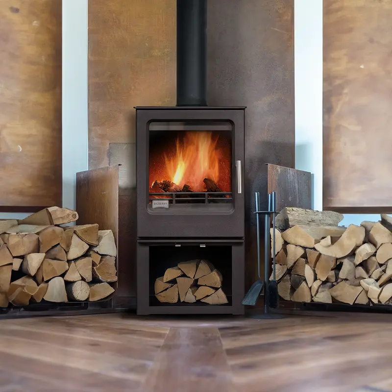 Bilberry Eco Barrow 5kW Stove with Integrated Log Store – Space-Saving Design