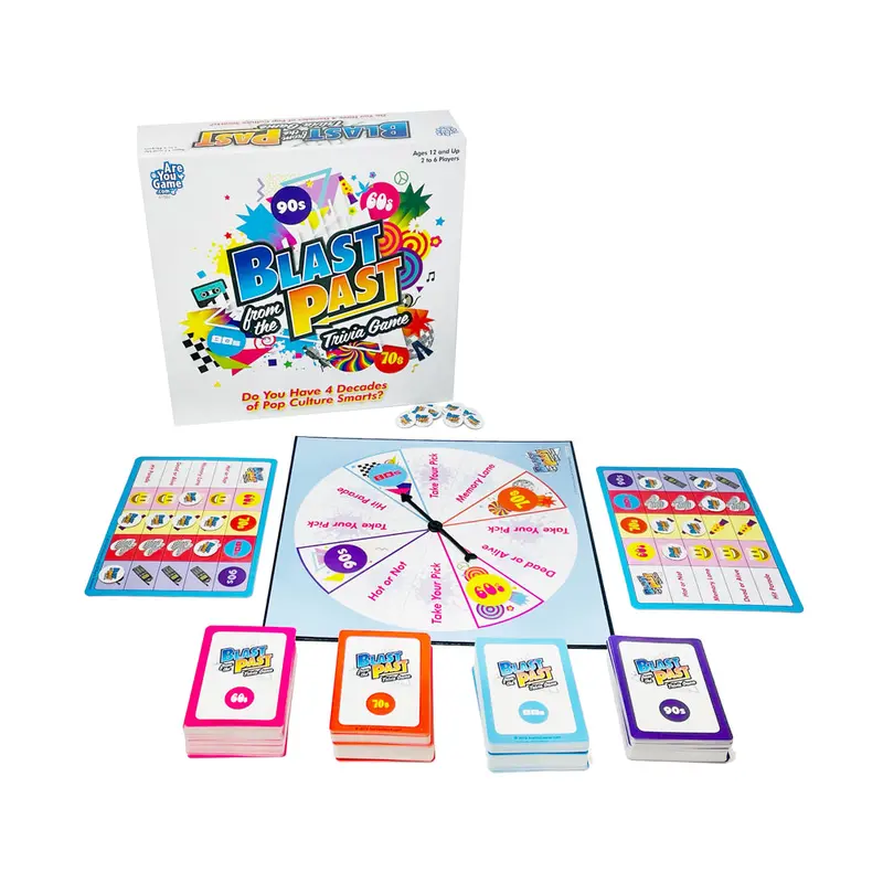 Blast from the Past: Decades-Themed Trivia Board Game for Adults & Teens
