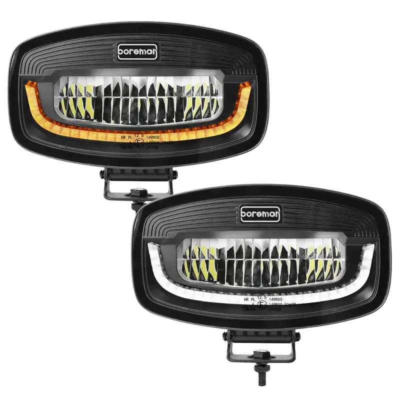 Boreman Phantom Jumbo LED Driving Lamp with Integrated Amber/White Position Light