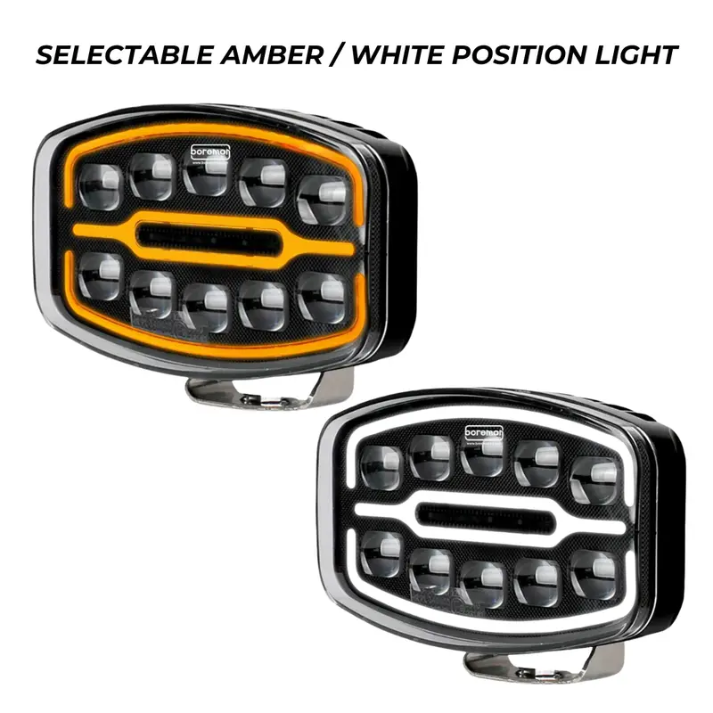 Boreman Polaris LED Driving Lamp with Dual Amber/Clear Position Lighting