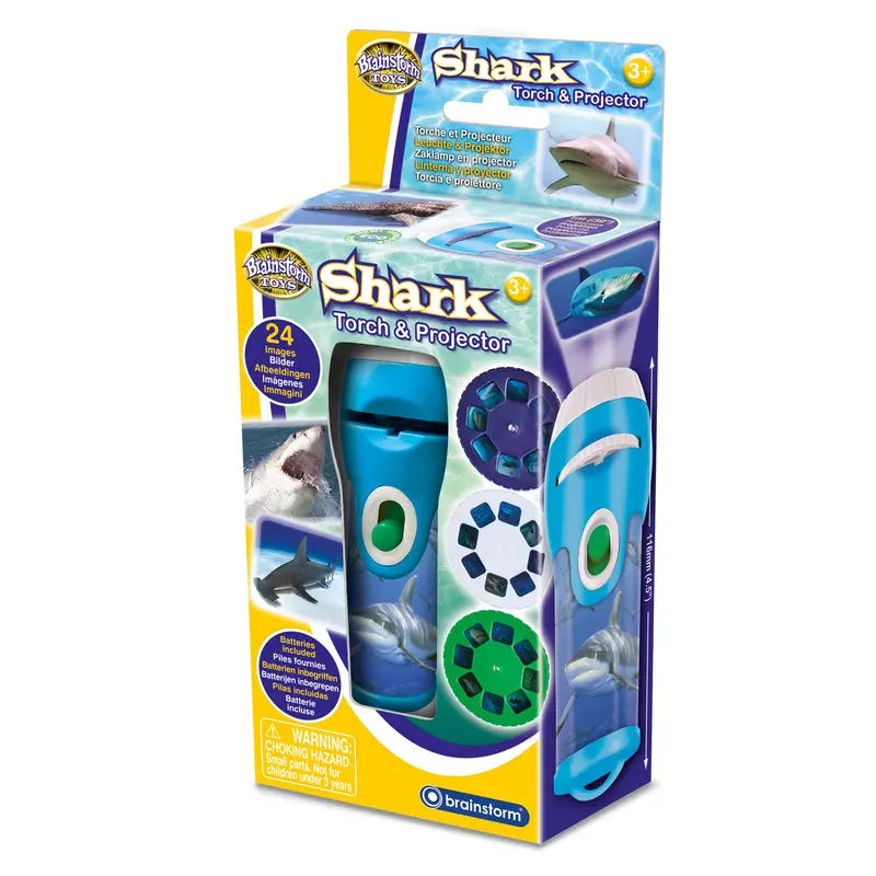 Brainstorm Toys Shark Torch & Projector – Ocean-Themed Nightlight and Exploration Tool for Ages 3+