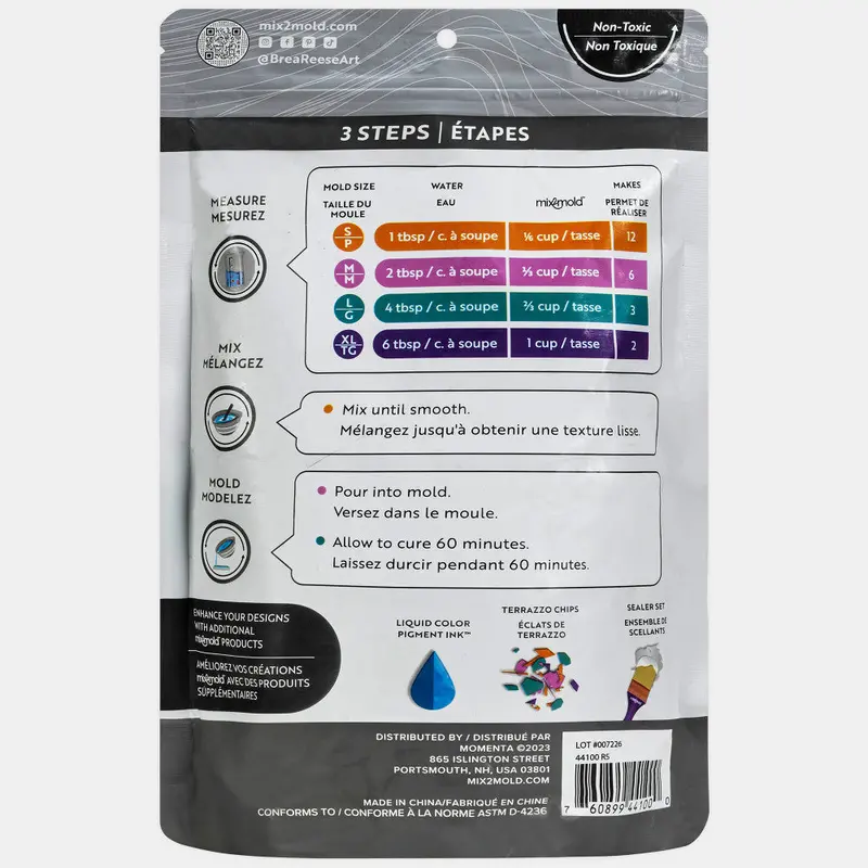 Brea Reese Mix2Mold Ceramic Resin Powder – 2-Pound Craft Material for Mold-Making