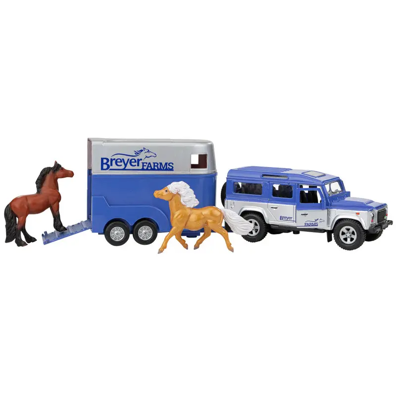 Breyer Farms Land Rover & Trailer Playset Featuring Stablemates Horses