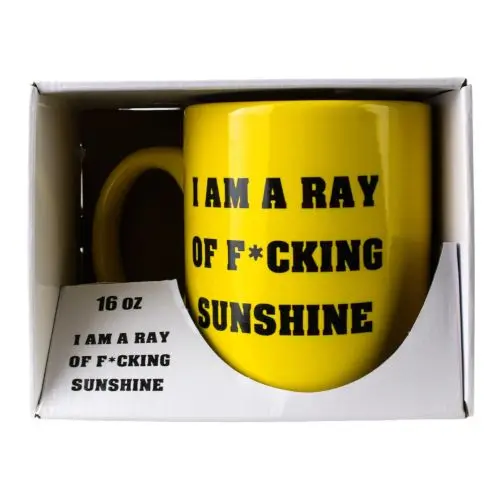 Bright Yellow 16 oz Sunshine-Themed Ceramic Mug
