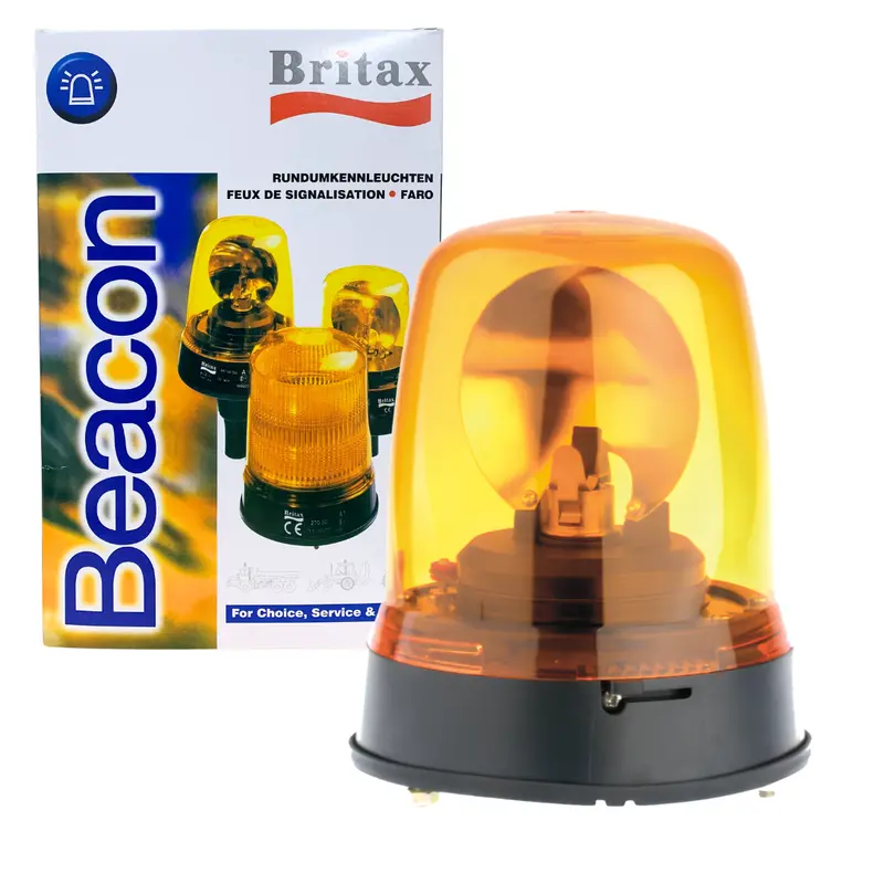 Britax Rotating Amber Beacon Lamp – Flat-Mount Base