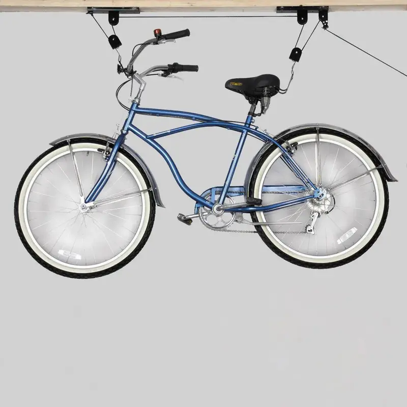 Ceiling-Mounted Bike Hoist System – Heavy-Duty Pulley Lift for Up to 55 lbs, Ideal for Garage Storage (BL05528)