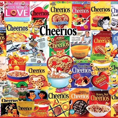 Cheerios Classic Cereal Box Collage Jigsaw Puzzle – 1000-Piece Vintage Brand Tribute