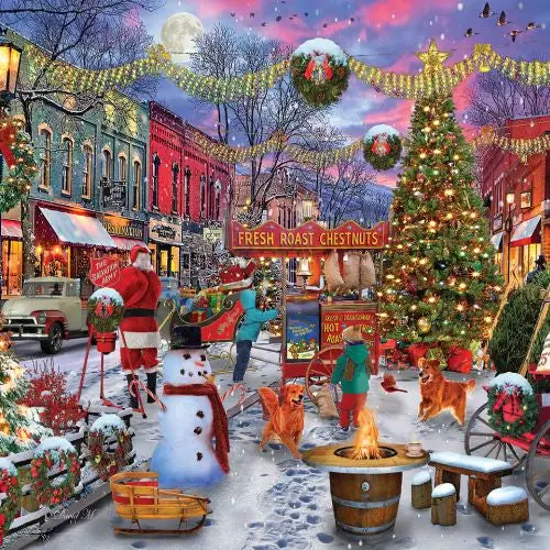 Chestnuts Roasting on an Open Fire Jigsaw Puzzle – 1000-Piece Yuletide Scene