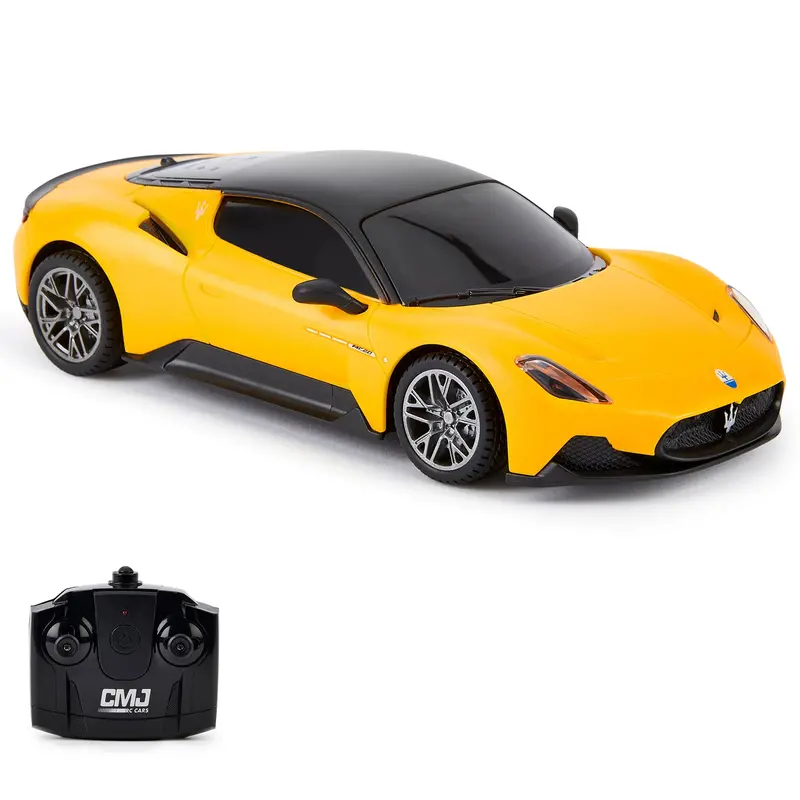 CMJ 1:24 Maserati MC20 RC Sports Car – Vibrant Yellow, LED Headlights, 2.4GHz Operation