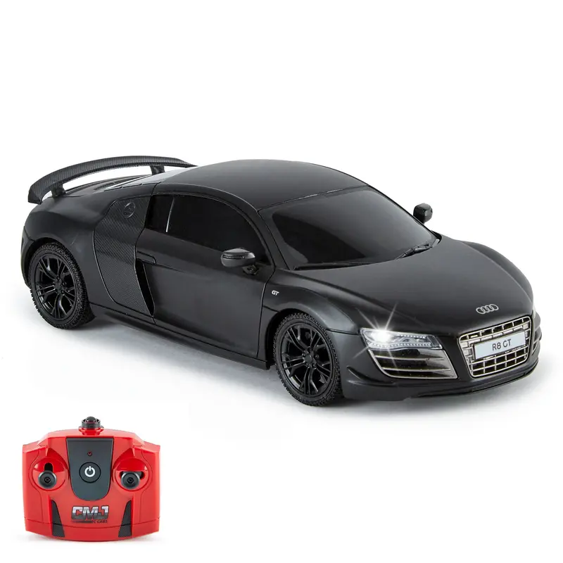 CMJ RC Audi R8 GT – Black 1:24 Scale Racing Vehicle with 2.4GHz Frequency & LED Lights