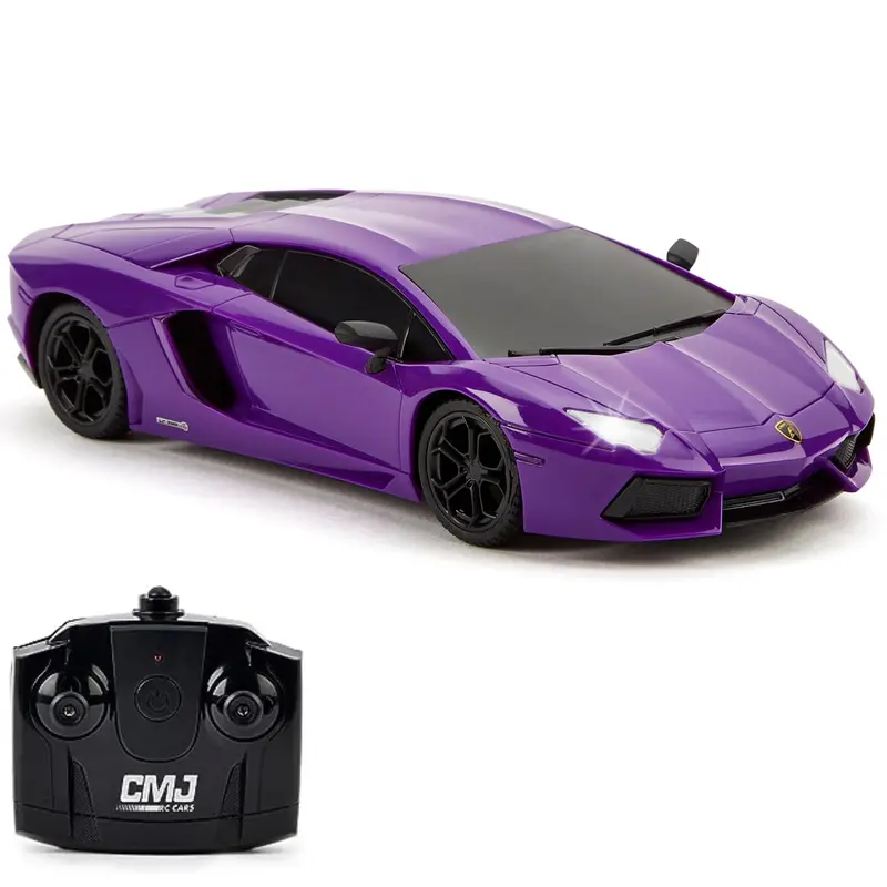 CMJ RC Lamborghini LP700-4 – Purple 1:24 Scale Remote Control Car with 2.4GHz & LEDs