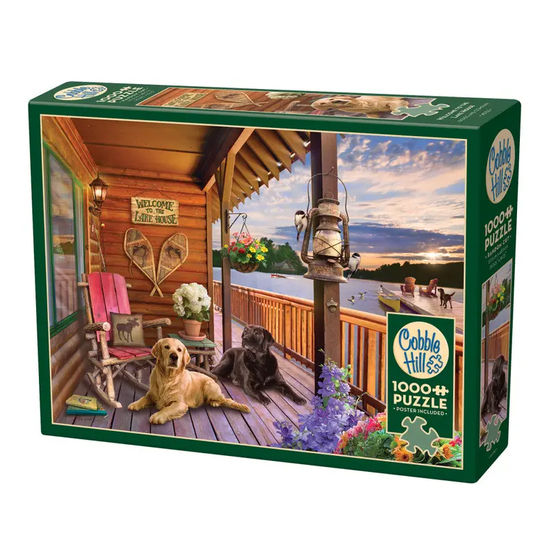 Cobble Hill Welcome to the Lake House 1000-Piece Jigsaw Puzzle with Bonus Poster
