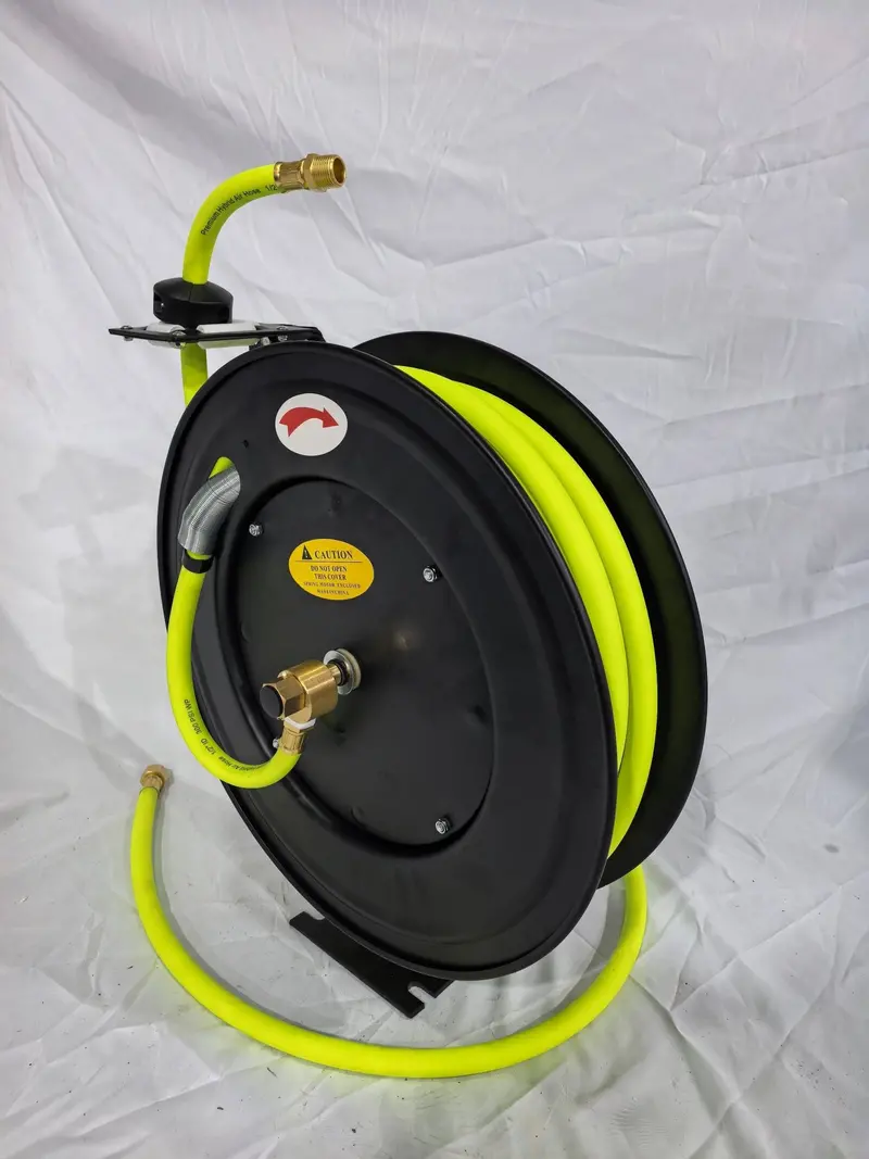 Cold-Weather Rated 1/2″ Hybrid Retractable Air Hose Reel – Industrial-Grade Garage & Shop Compressed Air Management