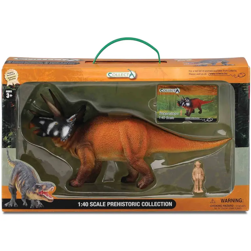 Collecta Hand-Painted Triceratops Dinosaur Figure – 1:16 Scale Collector’s Edition in Display Box