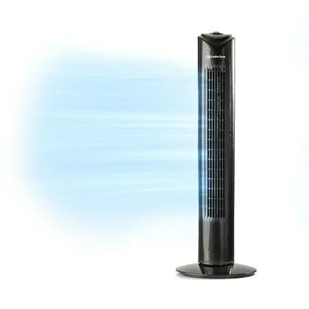 Comfort Zone CZ12386 Tower Fan – 32-Inch Oscillating Portable Fan with Quiet Operation & Carry Handle