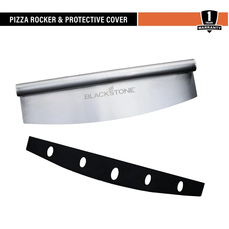 Commercial-Grade Rocker-Style Pizza Cutter – Stainless Steel Blade with Safety Cover (PZ1003)