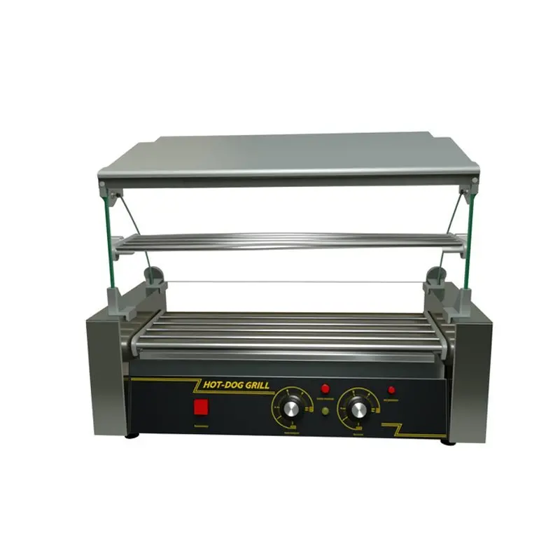 Commercial Hot Dog Roller Grill with Dual-Temp Bun Warmer – Stainless Steel 5/7/11-Roll Unit (68450S)