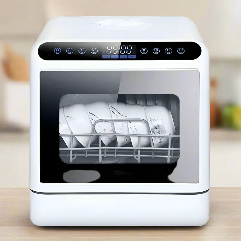 Compact Countertop Dishwasher for RVs and Cabins – High-Temperature Sanitizing Cycle