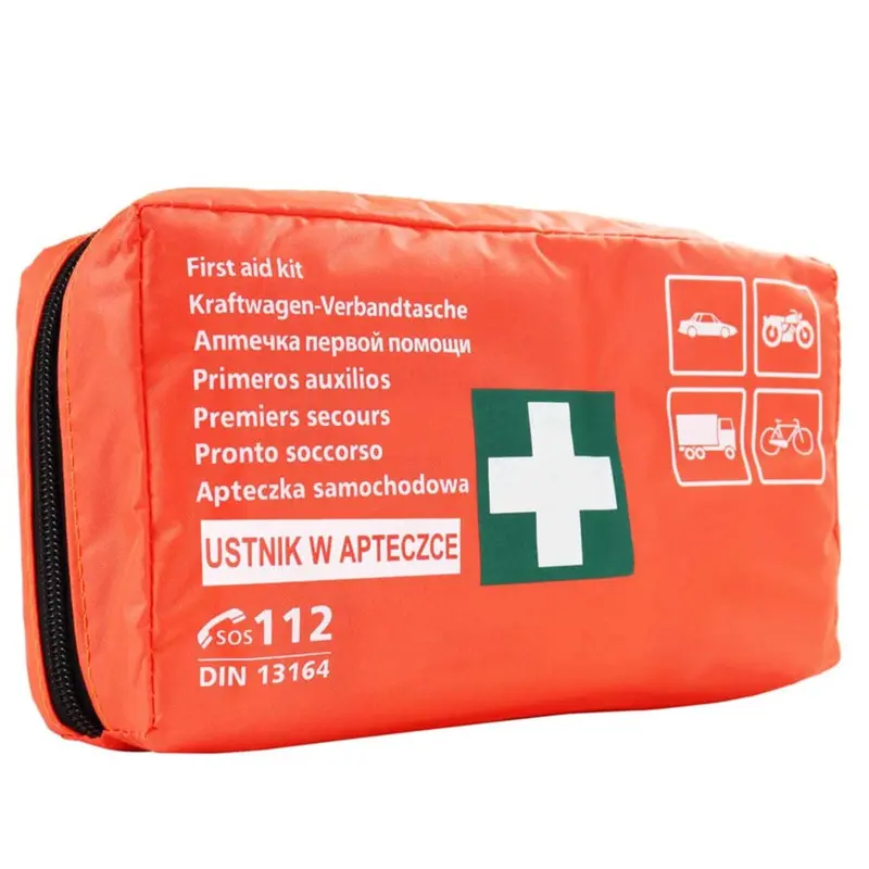 Compact First Aid Kit with CPR Face Shield