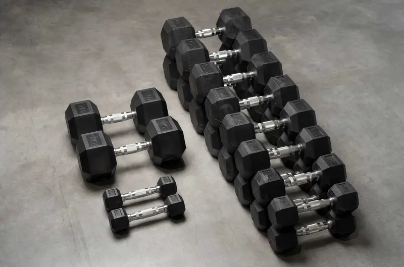 Complete Rubber Hex Dumbbell Sets