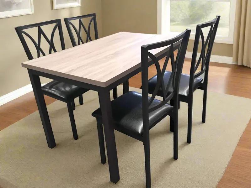 Contemporary 5-Piece Dining Set for Four – Sleek Table and Chair Combo for Modern Kitchens