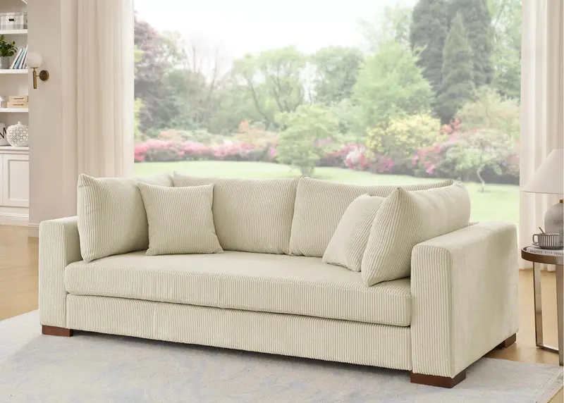 Contemporary Square-Arm Living Room Sofa – 89.5-Inch Modern Couch with Clean Lines and Premium Upholstery