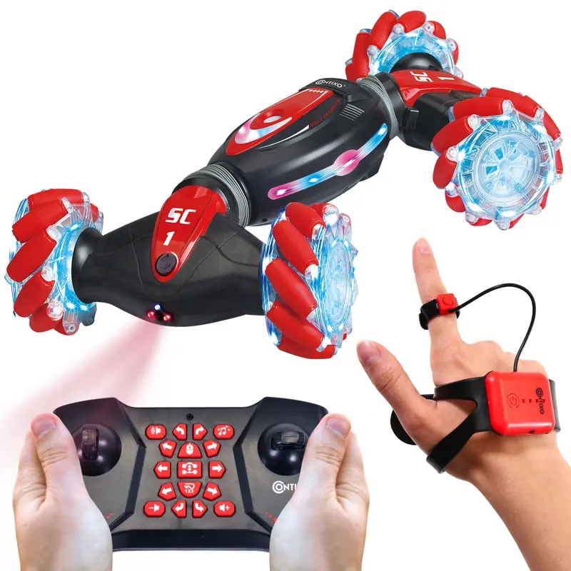 Contixo SC1 All-Terrain Gesture-Controlled RC Stunt Car – Red