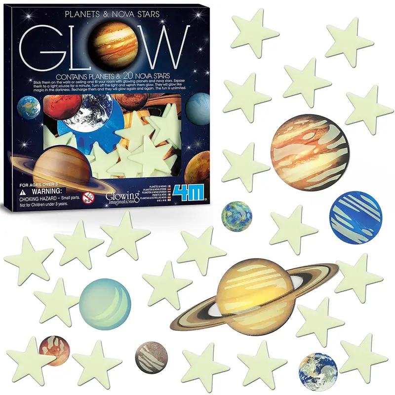 Cosmic Glow Galaxy Bedroom Kit – Glow-in-the-Dark Planets & Nova Star Decor Set