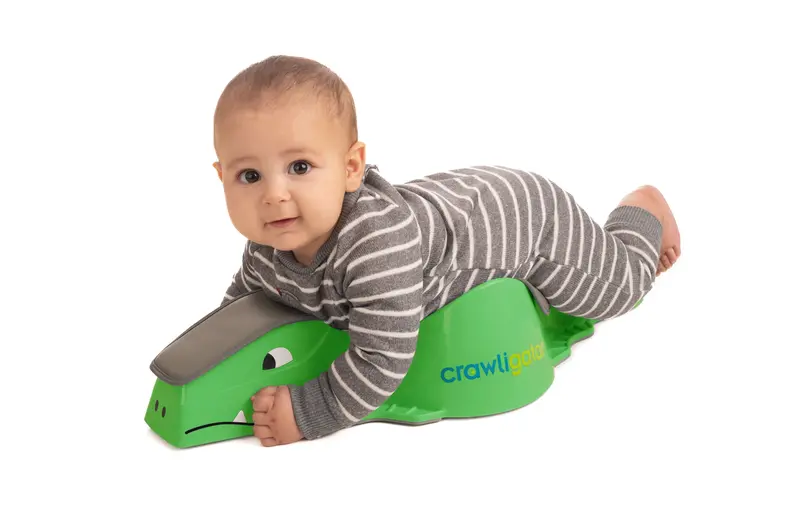 Crawligator Tummy Time Roller – Bright Green Sensory Development Toy