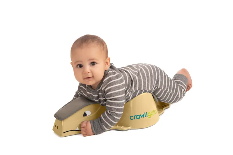 Crawligator Tummy Time Support Roller – Sand-Colored Infant Development Toy