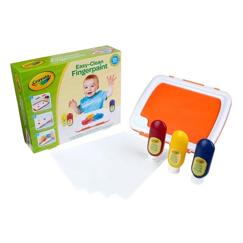 Crayola Easy-Clean Finger Paint Set – Washable Toddler Art Supplies Kit