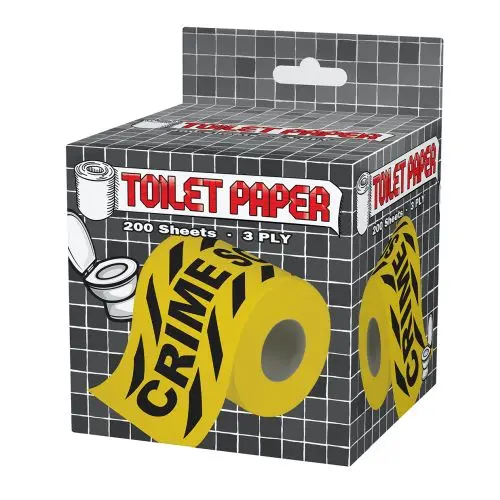Crime Scene Tape-Print Toilet Paper – Playful Bathroom Novelty