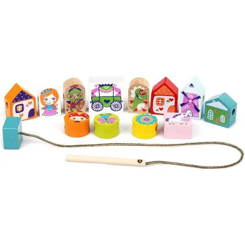 Cubica Fairytale Lace & Learn Toy – European-Made Wooden Educational Puzzle