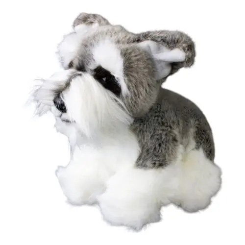 Cuddly Companions Schnauzer Plush – 9-Inch Grey Floppy-Eared Stuffed Dog