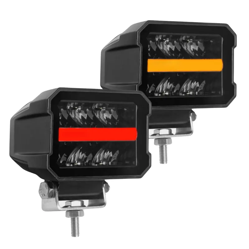 Dark-Look LED Work Light – Integrated Red/Amber Position Strip for Low-Visibility Compliance
