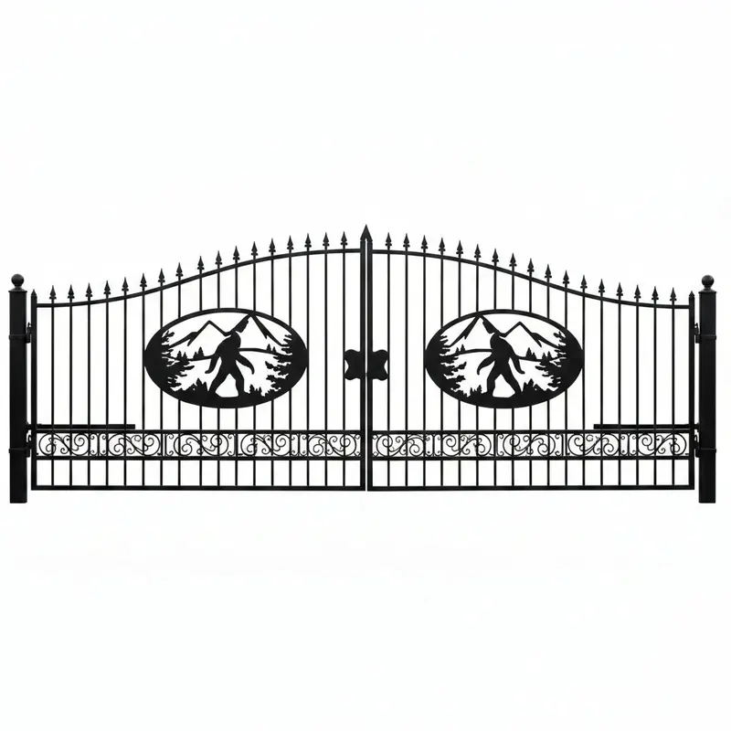 Decorative Wrought Iron Driveway Gates — Weather-Resistant & Customizable Sizes