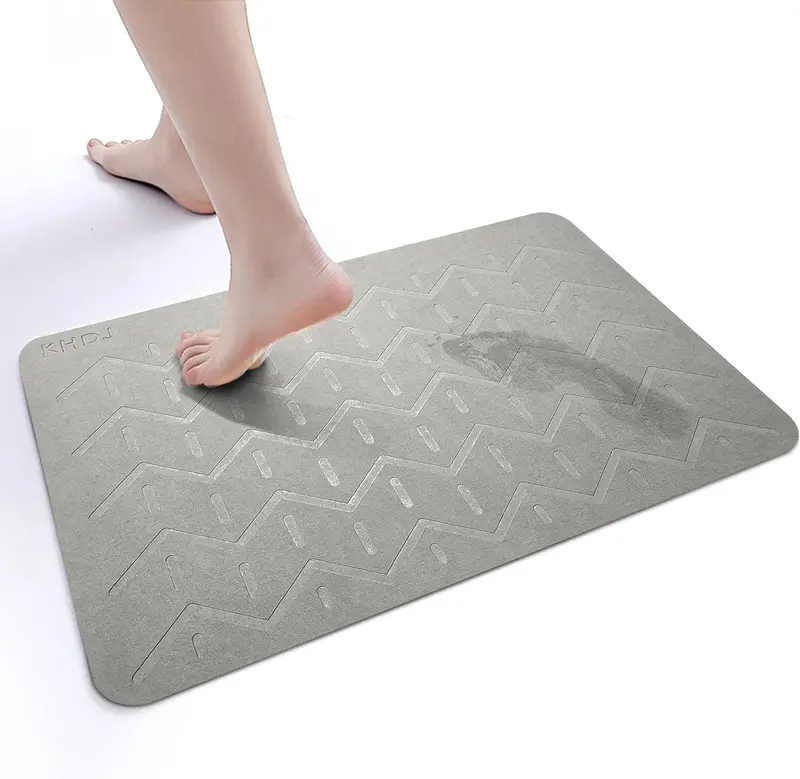 Diatomaceous Earth Bath Mat – Natural Stone-Textured, Rapid-Dry, Ultra-Absorbent Shower Rug