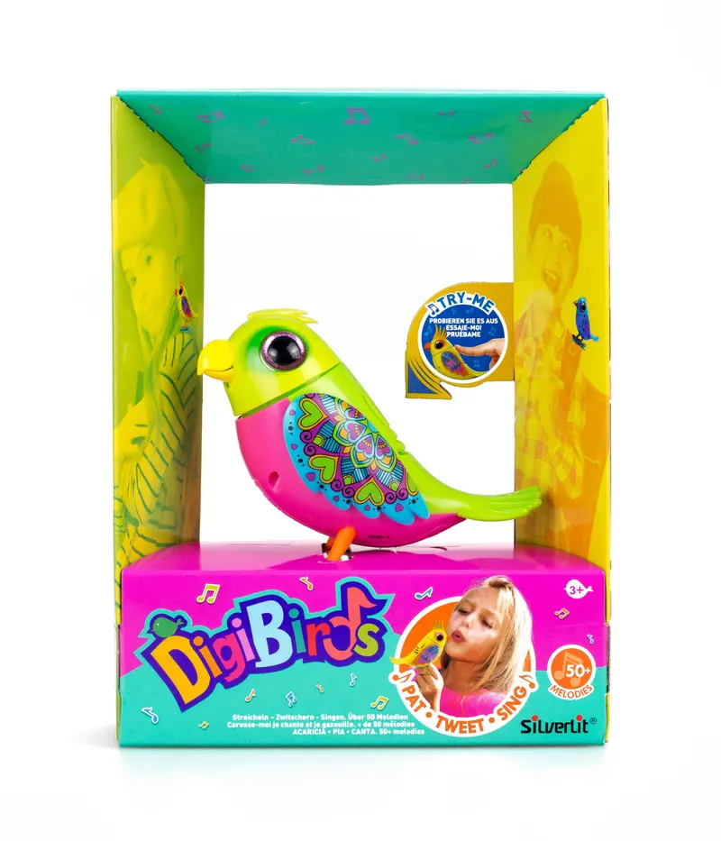 DigiBirds II Interactive Lovebird – Animated Green Companion Pet Toy
