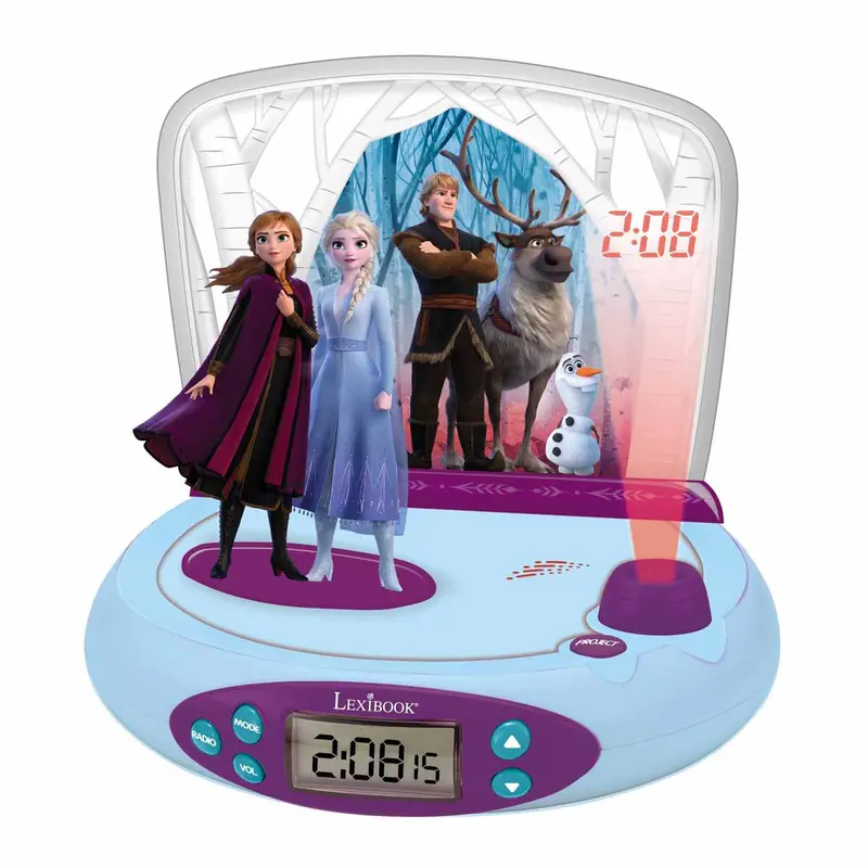 Disney Frozen II Projector Alarm Clock – Night Sky Display with Melodic Sounds