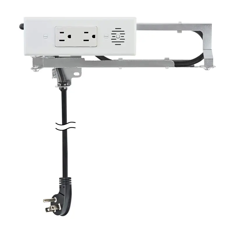 Docking Drawer Blade In-Drawer Power Outlet – Dual 15A AC Outlets, Integrated Safety Shutoff, Sleek White Design