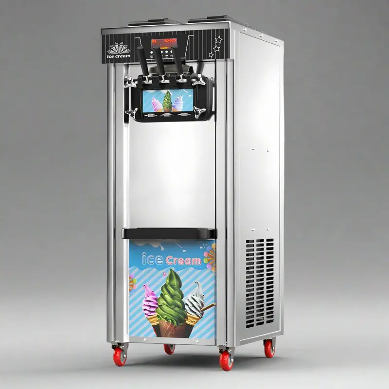 Dual-Hopper Soft Serve Ice Cream Machine – Tabletop & Floor Models Supporting 2+1 Flavor Frozen Yogurt, Gelato & Sorbet Dispensing