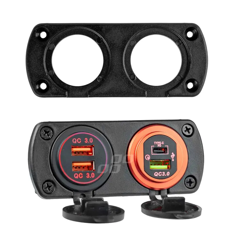 Dual-Slot Dashboard Mounting Plate for USB, Cigarette Lighter, or Voltmeter