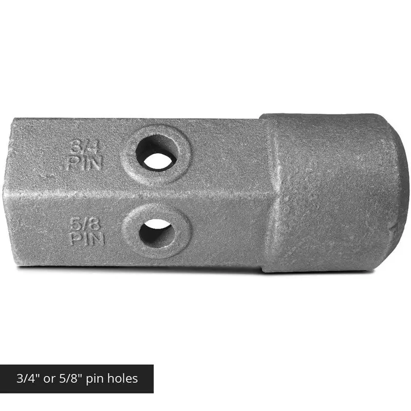 Durable Auger Bit Repair Hub – 2″ Hex Female with 5/8″ & 3/4″ Pin Holes 820708