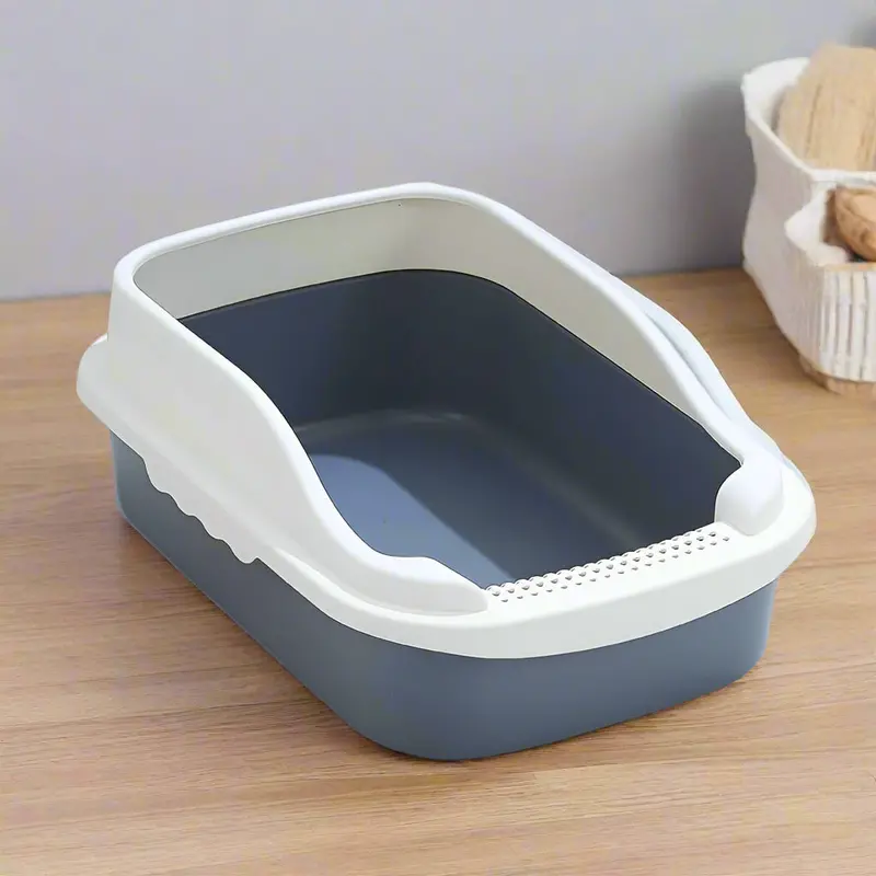 Durable Plastic Cat Litter Pan with Smooth Interior | Easy-Clean, Low-Maintenance Base Tray